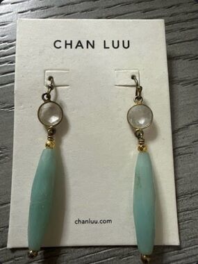 ✨ NWT Chan Luu Aqua Amazonite & Crystal Drop Earrings ✨